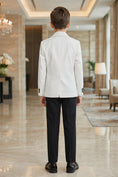 Load image into Gallery viewer, Boys White Tuxedo with Green Shawl Lapel 2-Piece Suit
