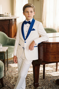 Load image into Gallery viewer, White And Blue Single-Breasted 2-Piece Suit
