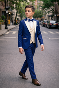 Bild in Galerie-Betrachter laden, Navy Blue And White Serge 3-Piece Suit
