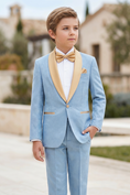 Charger l'image dans la visionneuse de la galerie, Light Blue Jacquard Satin Single-Breasted 2-Piece Suit
