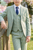Bild in Galerie-Betrachter laden, Matcha Green Cotton Linen Single-Breasted 3-Piece Suit
