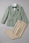 Load image into Gallery viewer, Boys Sage Green Double-Breasted 2-Piece Suit for Weddings & Formal Events
