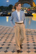 Bild in Galerie-Betrachter laden, Blue And Khaki Serge Short Suit 2-Piece Set
