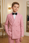 Load image into Gallery viewer, Pink Serge Double-Breasted 2-Piece Suit

