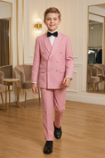 Load image into Gallery viewer, Pink Serge Double-Breasted 2-Piece Suit
