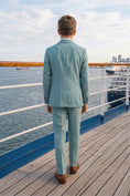Charger l'image dans la visionneuse de la galerie, Boys Teal Linen-Blend 2-Piece Suit for Weddings & Formal Events
