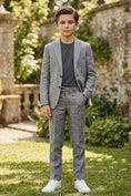 Gallery viewerに画像を読み込む, Boys Grey Linen-Blend 2-Piece Suit for Casual Formal Events & Weddings
