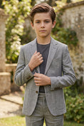 Gallery viewerに画像を読み込む, Boys Grey Linen-Blend 2-Piece Suit for Casual Formal Events & Weddings
