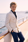 Load image into Gallery viewer, White And Navy Blue Serge Double-Breasted 2-Piece Suit
