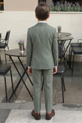 Bild in Galerie-Betrachter laden, Olive Green Striped Double-Breasted 2-Piece Suit
