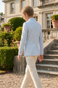 Bild in Galerie-Betrachter laden, Light Blue And Apricot Cotton Linen Single-Breasted 2-Piece Suit
