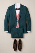 Load image into Gallery viewer, Boys Teal & Pink 3-Piece Suit for Weddings & Formal Events
