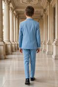 Load image into Gallery viewer, Boys Light Blue 3-Piece Suit with Navy Accents 3-Piece Suit
