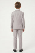 Load image into Gallery viewer, Boys Grey Tuxedo with Ivory Lapels 3-Piece Suit for Weddings & Formal Events
