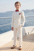 Cargar la imagen en la vista de la galería, Boys Ivory Linen-Blend Double-Breasted 2-Piece Suit

