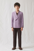 Load image into Gallery viewer, Purple And Brown Cotton And Linen 2-Piece Suit
