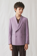 Purple And Brown Cotton And Linen 2-Piece Suit