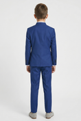 Load image into Gallery viewer, Dark Blue Cotton Linen Tie Buttons 2-Piece Suit
