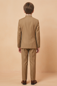 Load image into Gallery viewer, Light Brown Cotton Linen Crew Neck 2-Piece Suit

