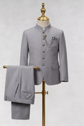 Bild in Galerie-Betrachter laden, Gray Crew Neck Serge Single-Breasted 2-Piece Suit
