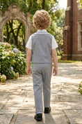 Load image into Gallery viewer, Boys Grey Waistcoat & Trousers 2-Piece Suit for Weddings & Formal Occasions
