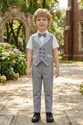 Load image into Gallery viewer, Boys Grey Waistcoat & Trousers 2-Piece Suit for Weddings & Formal Occasions
