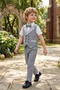 Load image into Gallery viewer, Boys Grey Waistcoat & Trousers 2-Piece Suit for Weddings & Formal Occasions

