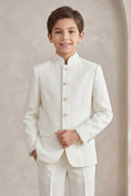 Bild in Galerie-Betrachter laden, Boys Ivory Mandarin Collar 2-Piece Suit for Weddings & Formal Events

