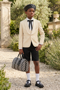 Cargar la imagen en la vista de la galería, Apricot Serge Color-Blocked Short 3-Piece Suit Set
