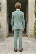 Load image into Gallery viewer, Light Green Serif Color-Blocked Double-Breasted 2-Piece Suit
