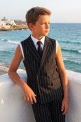 Bild in Galerie-Betrachter laden, Black Striped Serif Double-Breasted Vest 2-Piece Set
