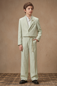 Load image into Gallery viewer, Light Green Cotton Linen Short 2-Piece Suit Set
