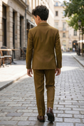 Load image into Gallery viewer, Yellow-Brown Serif Double-Breasted 2-Piece Suit
