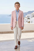Gallery viewerに画像を読み込む, Boys Pink Blazer with White Trousers 2-Piece Suit
