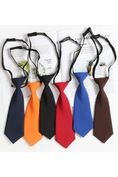 Load image into Gallery viewer, Black Pre-Tied Necktie Adjustable Serge Fabric Formal Tie for Boys
