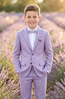 Lavender Cotton-Linen Blend Single-Breasted 2-Piece Suit