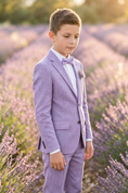 Load image into Gallery viewer, Lavender Cotton-Linen Blend Single-Breasted 2-Piece Suit
