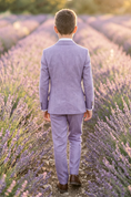 Load image into Gallery viewer, Lavender Cotton-Linen Blend Single-Breasted 2-Piece Suit
