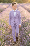 Load image into Gallery viewer, Lavender Cotton-Linen Blend Single-Breasted 2-Piece Suit
