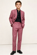 Cargar la imagen en la vista de la galería, Dusty Pink Cotton-Linen Blend Double-Breasted 2-Piece Suit
