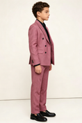 Cargar la imagen en la vista de la galería, Dusty Pink Cotton-Linen Blend Double-Breasted 2-Piece Suit
