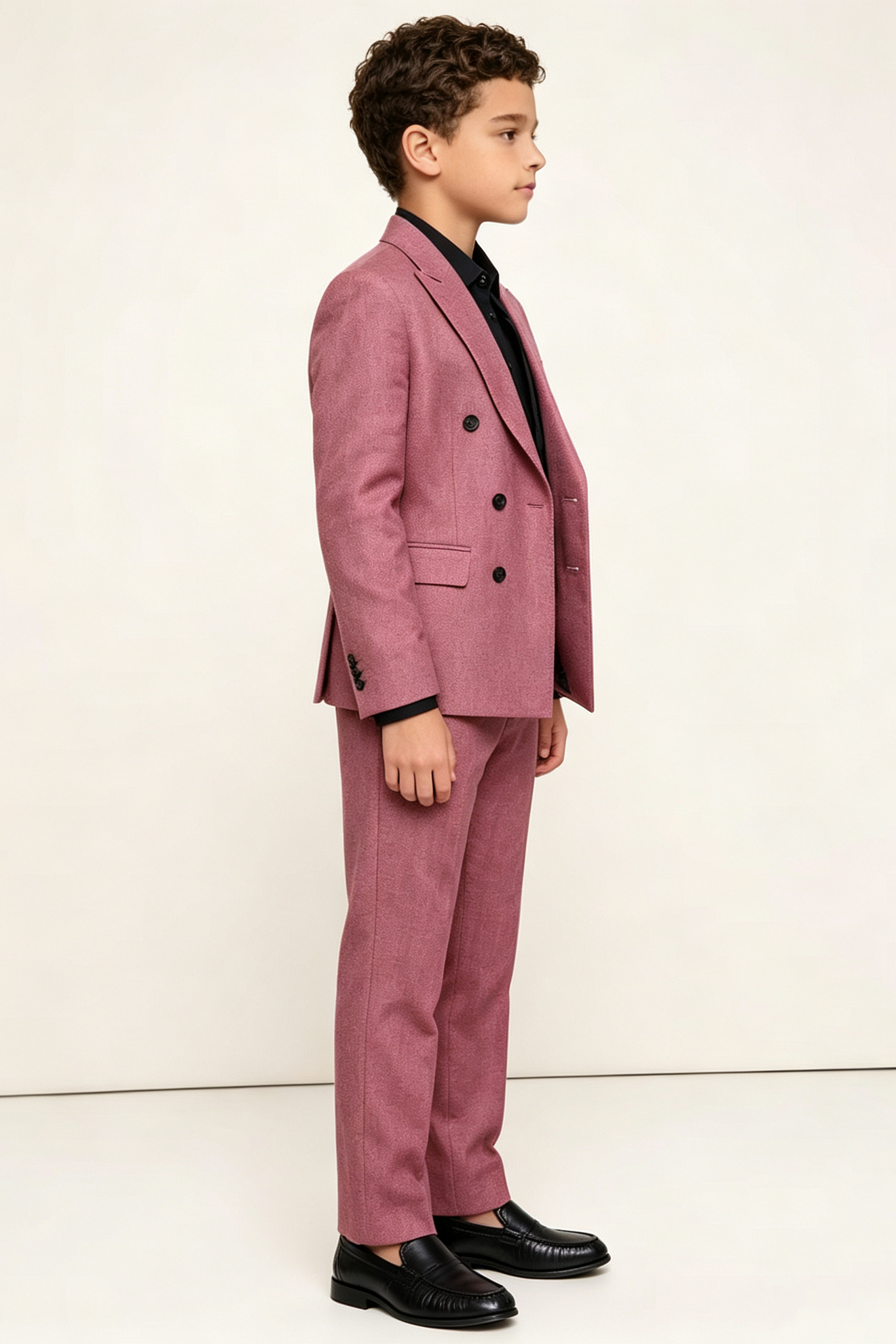 Dusty Pink Cotton-Linen Blend Double-Breasted 2-Piece Suit