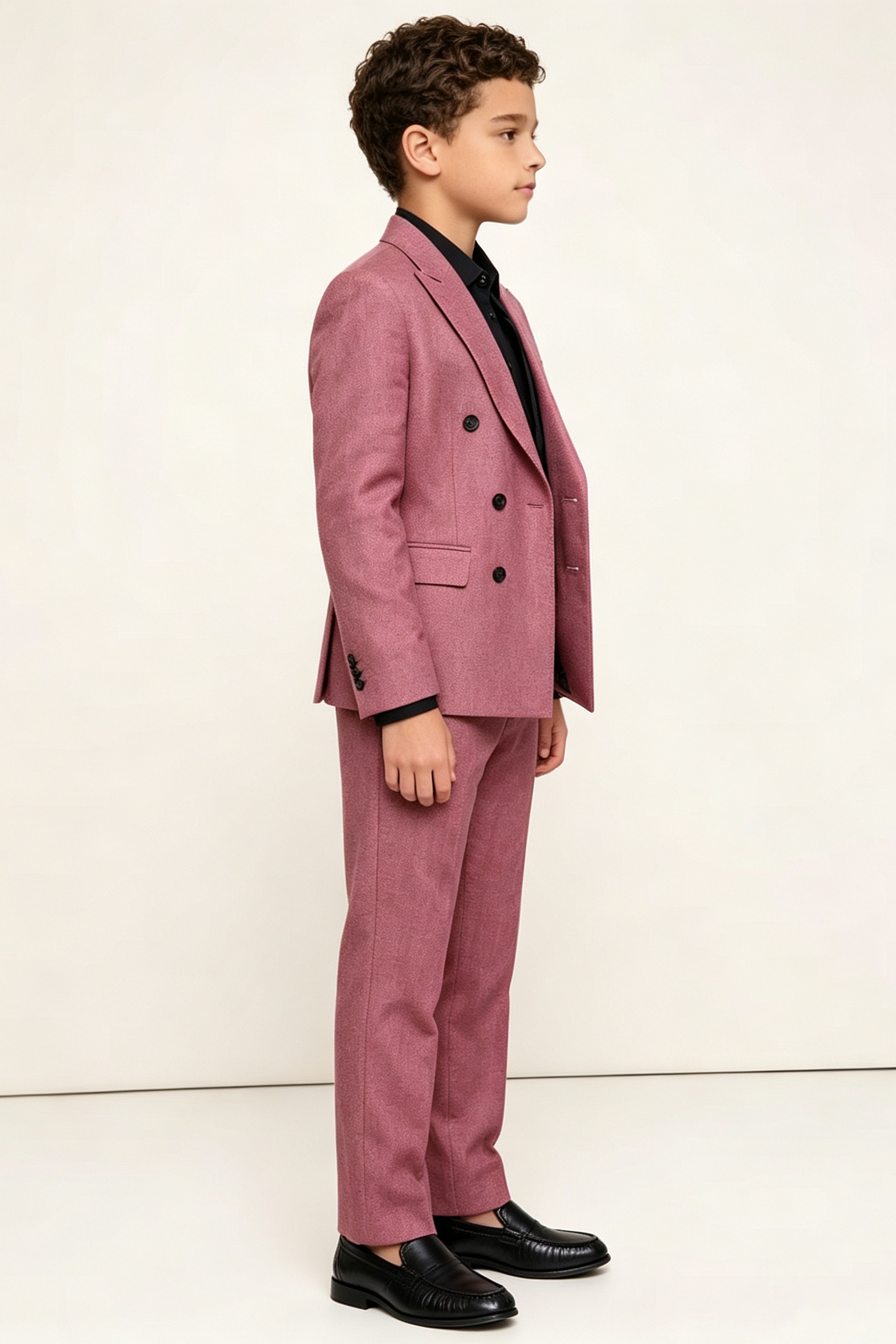 Dusty Pink Cotton-Linen Blend Double-Breasted 2-Piece Suit