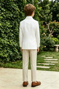 Cargar la imagen en la vista de la galería, Cream White Serge-Blend Single-Breasted Blazer Jacket
