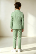 Bild in Galerie-Betrachter laden, Sage Green Cotton Linen Blend Single Breasted 2-Piece Formal Suit Set
