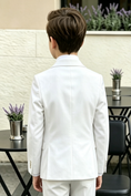 Load image into Gallery viewer, White Serge Blend Single Breasted Formal Suit Blazer Jacket
