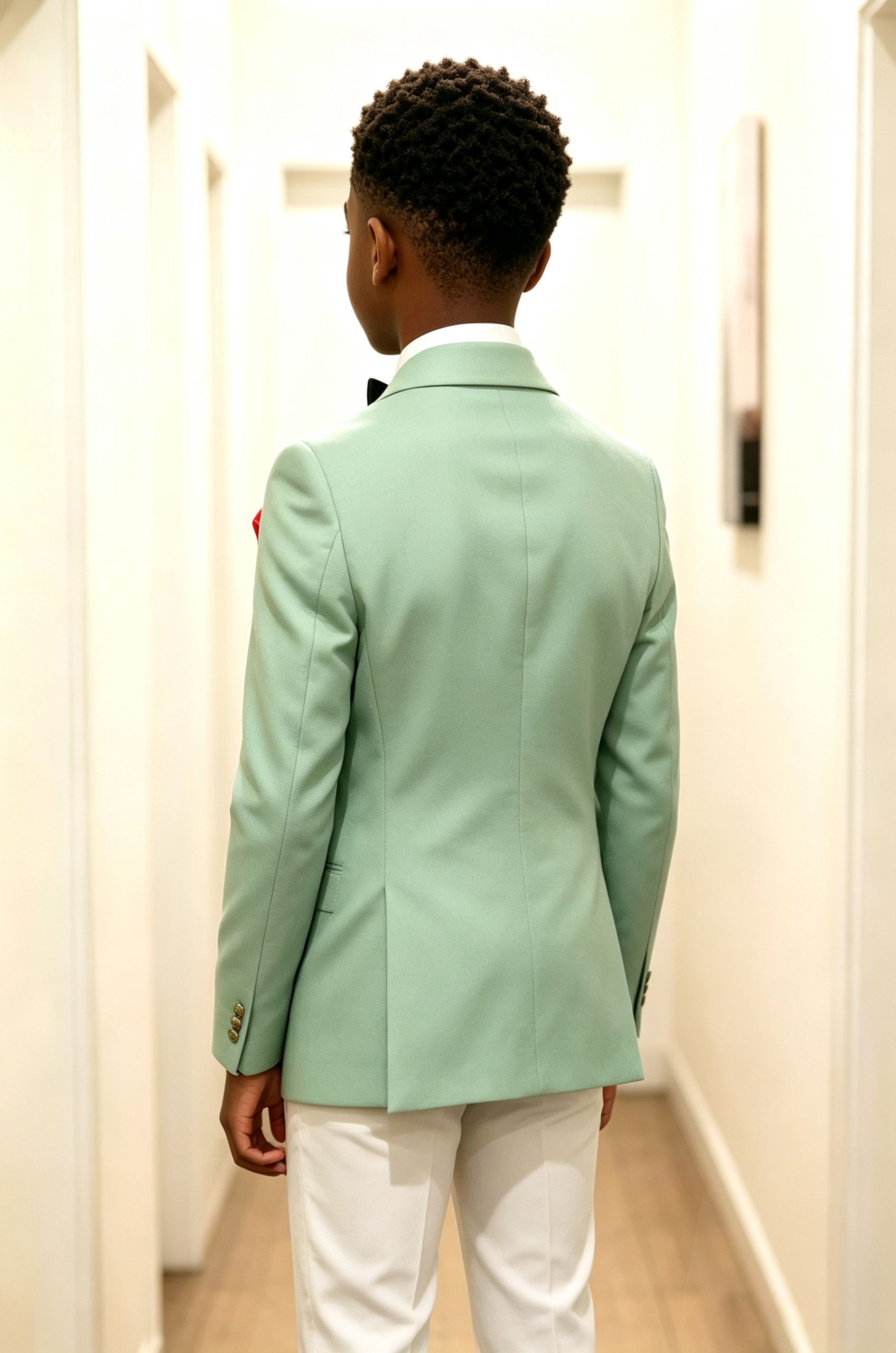 Mint Green Serge Blend Shawl Lapel Double Breasted Formal Tuxedo Blazer