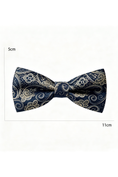 Load image into Gallery viewer, Navy Gold Paisley Jacquard Bow Tie
