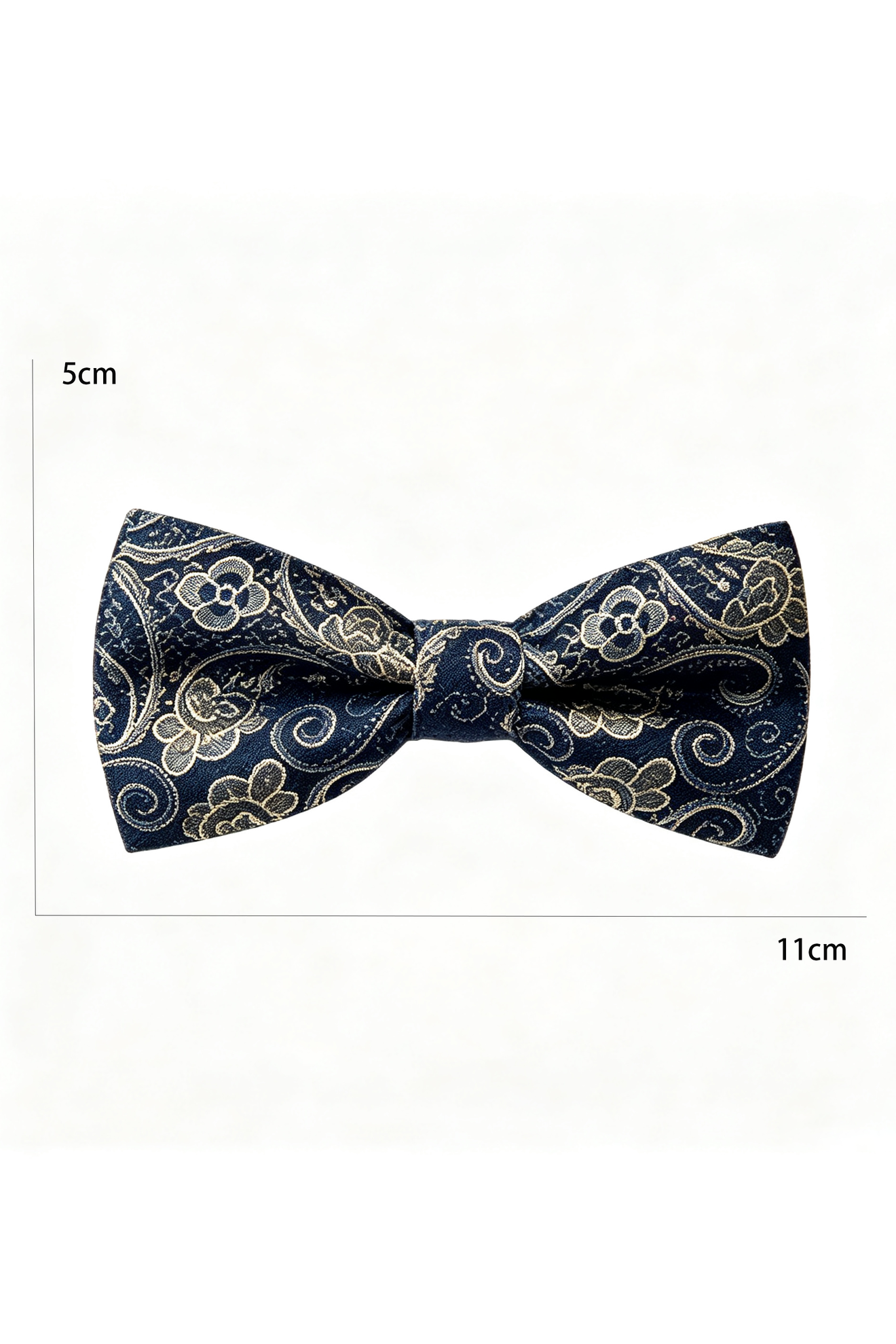 Navy Gold Paisley Jacquard Bow Tie