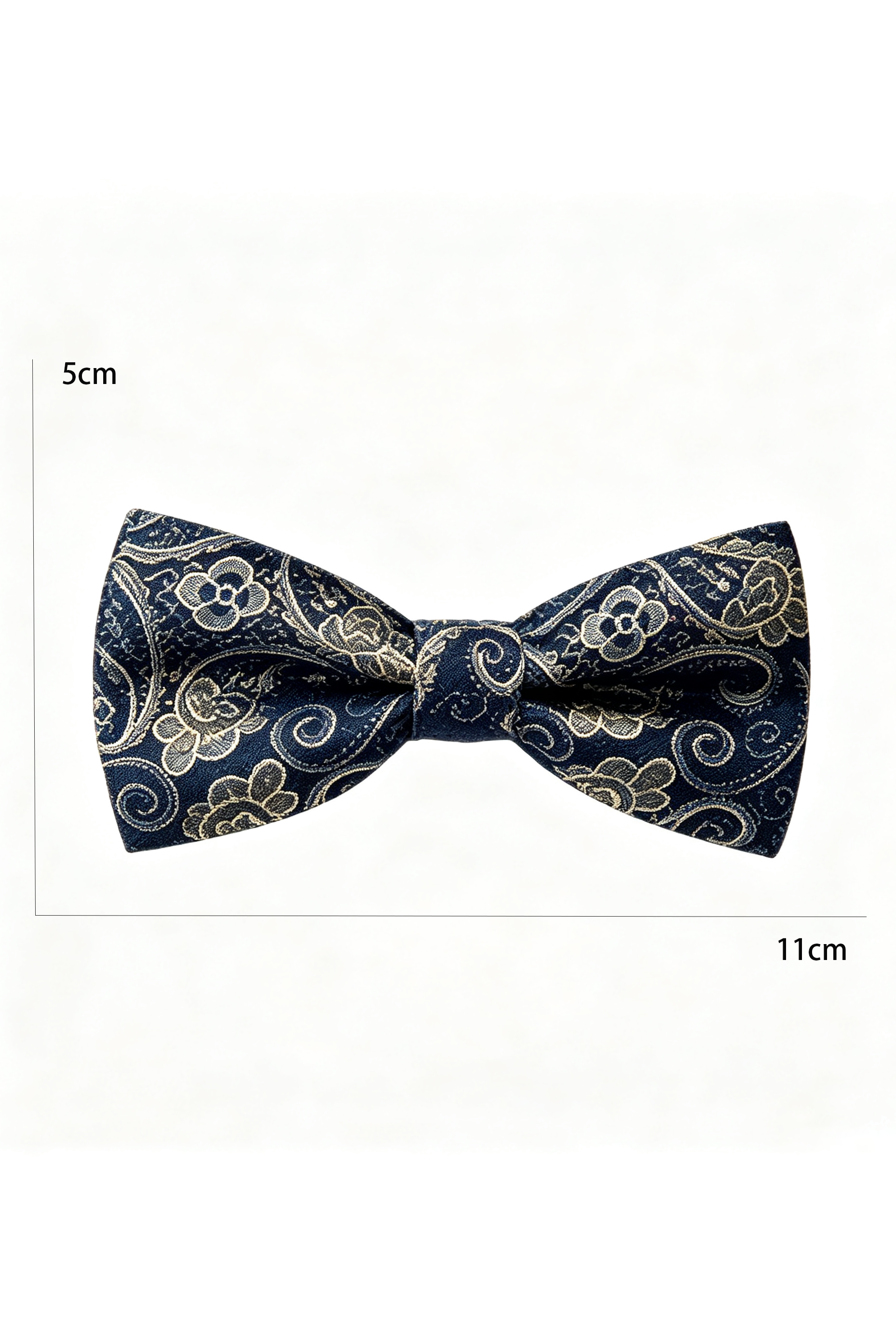 Navy Gold Paisley Jacquard Bow Tie